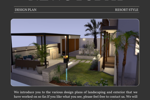 岐阜の外構・エクステリア専門店 ラウレアが創る【リゾートスタイル】の庭　パース　3D CAD