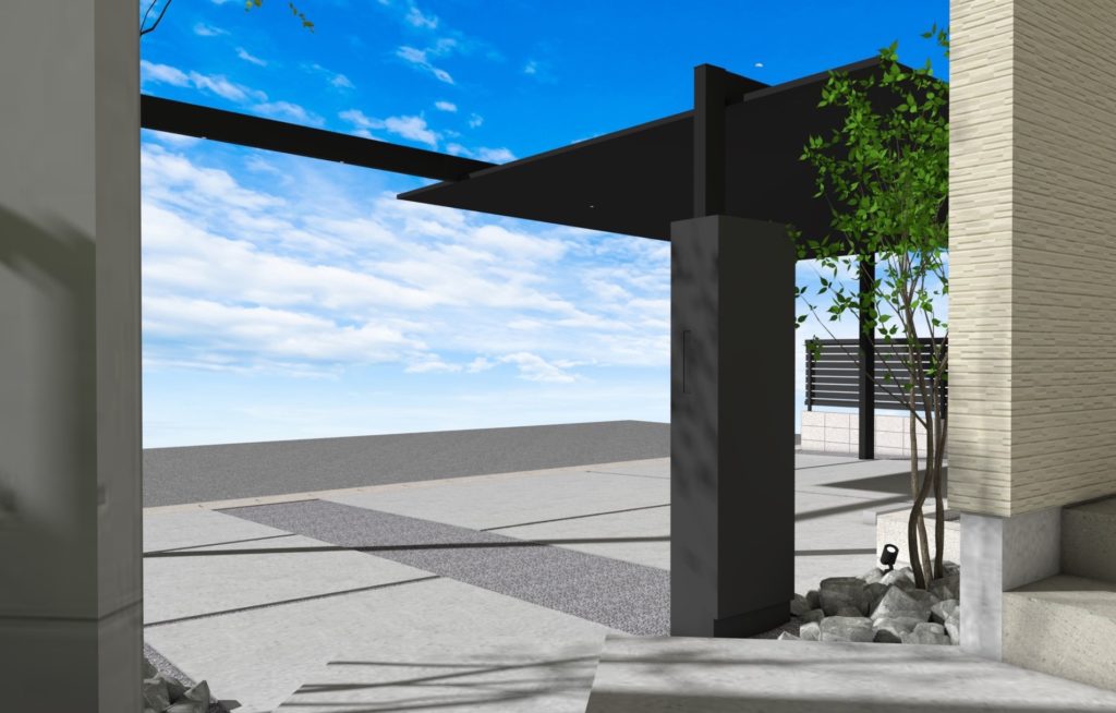 パースで外構確認