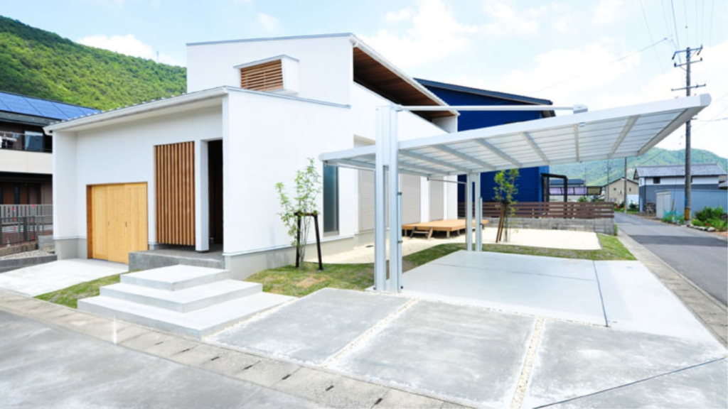 岐阜の外構・エクステリア専門店ラウレア おしゃれ かっこいい 素敵 庭 ココスヤシ ヤシの木 リゾートスタイル ホテルライク 高級 豪華 ラグジュアリー カーポート 駐車場