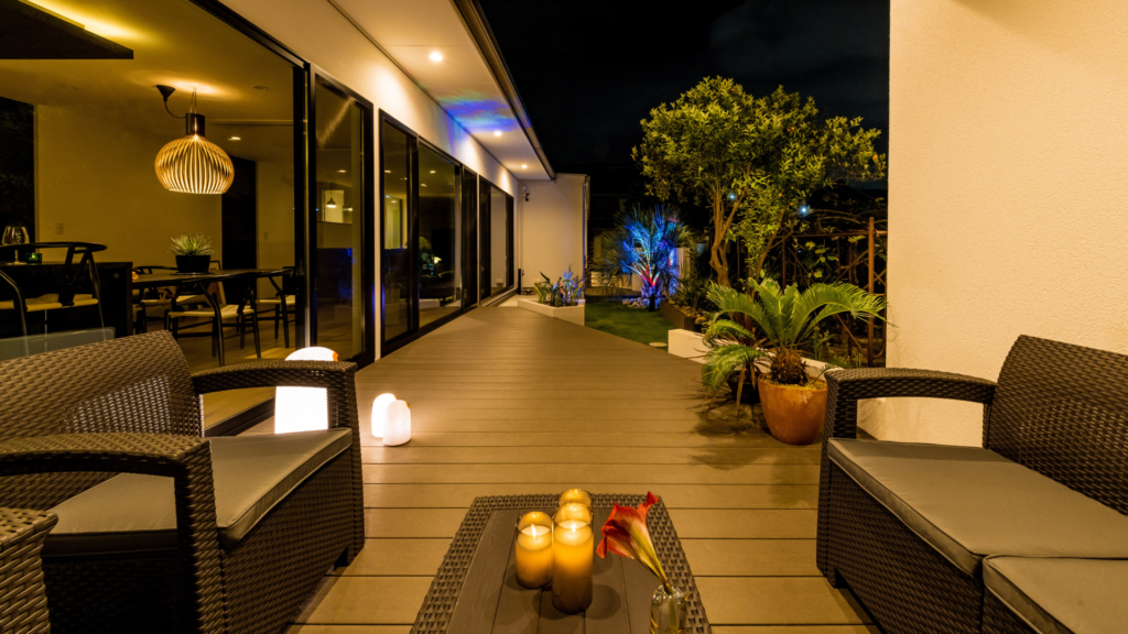 岐阜の外構・エクステリア専門店ラウレア おしゃれ かっこいい 素敵 庭 ココスヤシ ヤシの木 リゾートスタイル ホテルライク 高級 豪華 ラグジュアリー